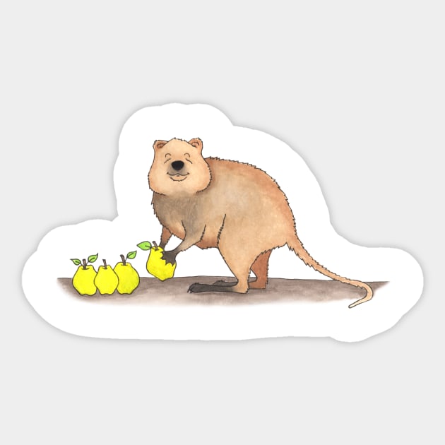 Q is for Quokka Sticker by thewatercolorwood
